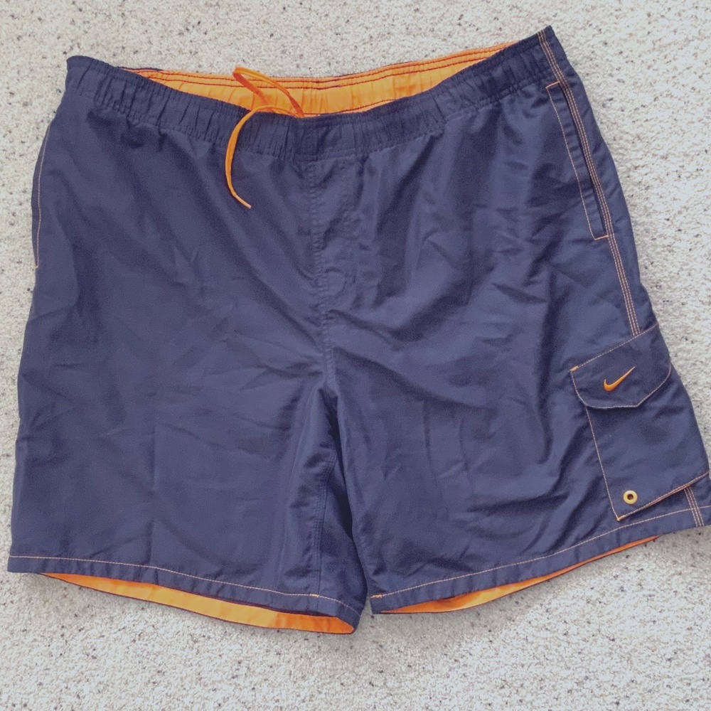 Nike Swim Shorts/Trunks, Mens XXL, Grey with Orange